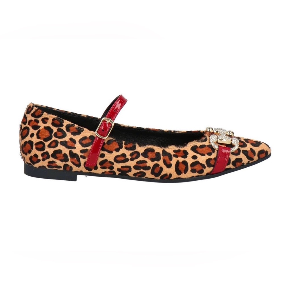 Nila & Nila Leopard Print Flats with Red Strap - Picture 5 of 8